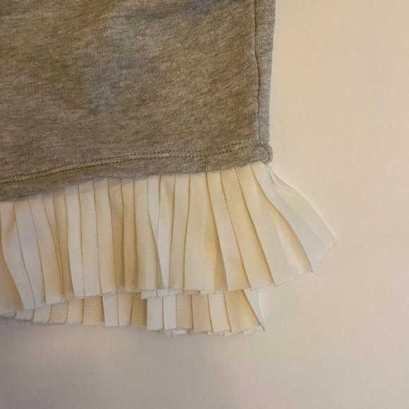 🆕 J. Crew Women's Heather Stone Champagne Ruffle-Hem Sweatshirt - Picture 9 of 10